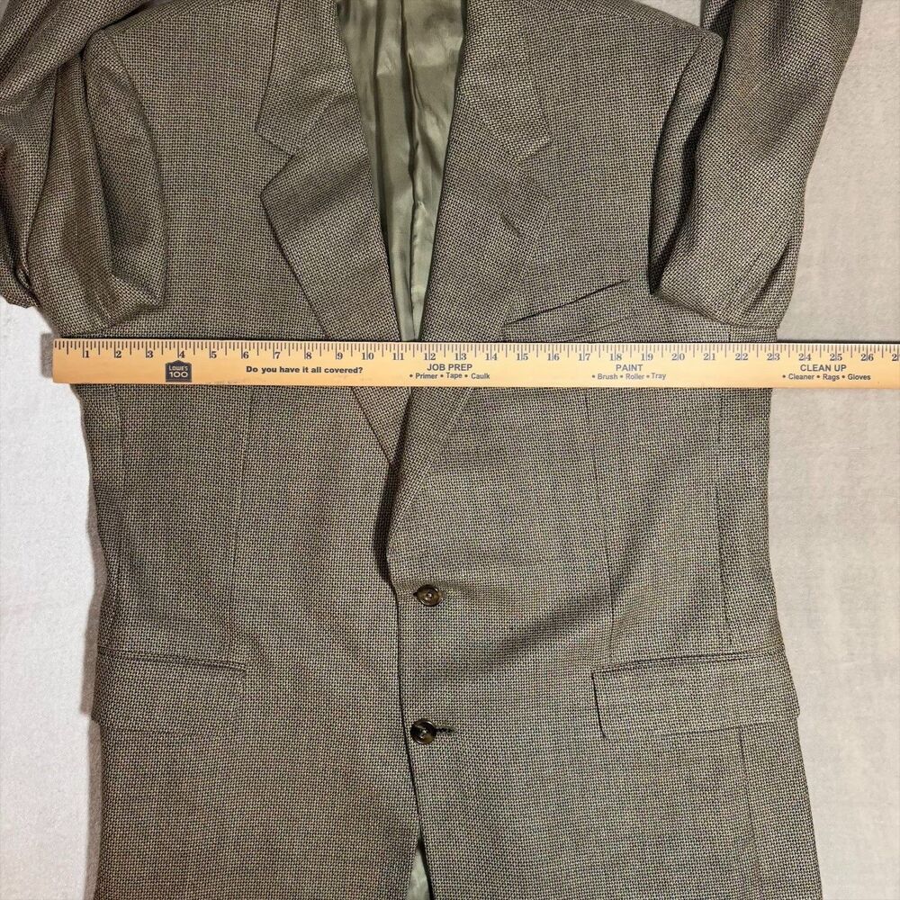 Vintage Hickey Freeman 44L Silk Wool Sport Coat Blazer Brown USA Union Made - Picture 7 of 13